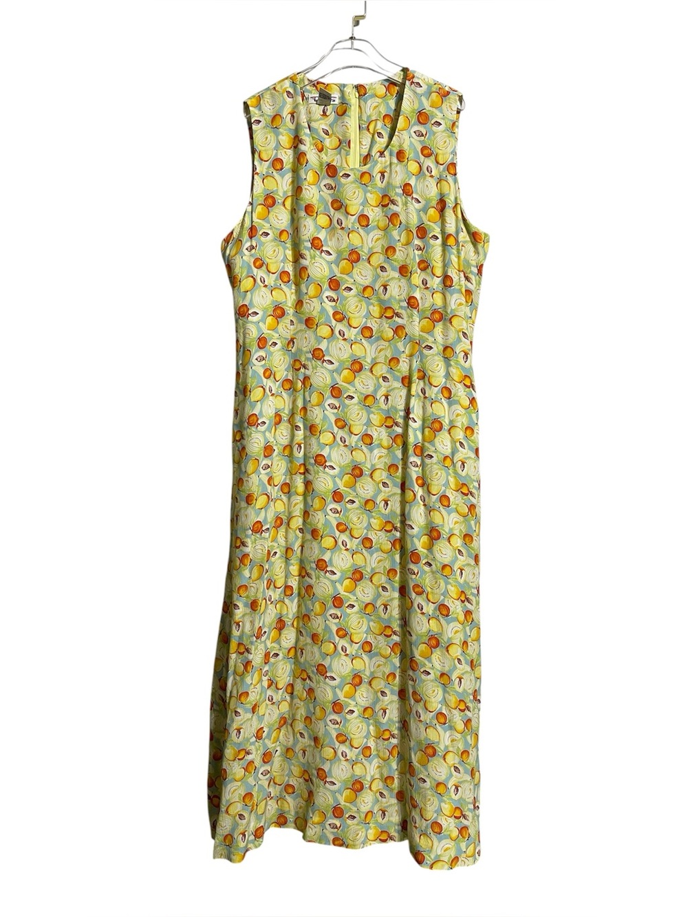 Vintage Y2K Talbots Sleeveless Whimsical Summer Fruit Print Maxi Dress